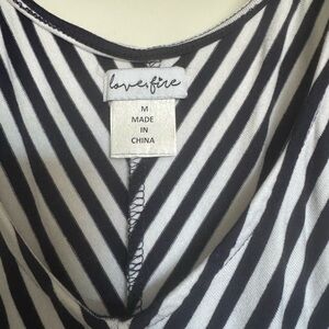 love, Fire Navy Blue & White Striped Maxi Dress